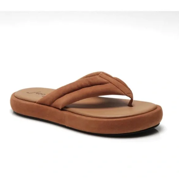 New Free People Wonderland Thong Flip Flops Sandals Suede Tan 8/39 Womens - Picture 3 of 10